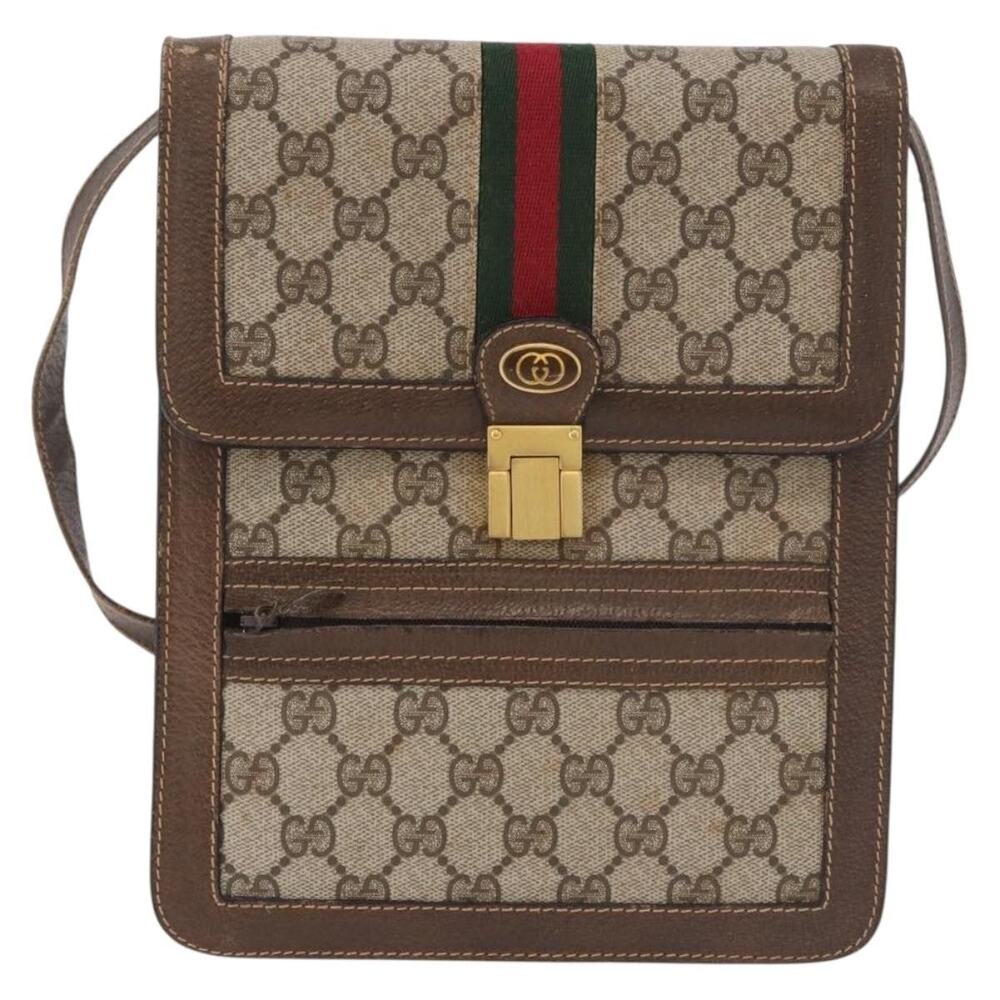 Gucci GG Supreme Web Shoulder Bag Beige
